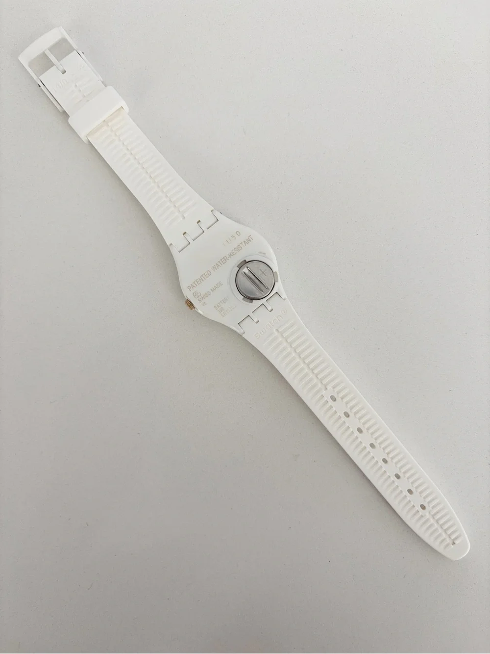 Swatch “White Bishop” Women’s Quartz Watch